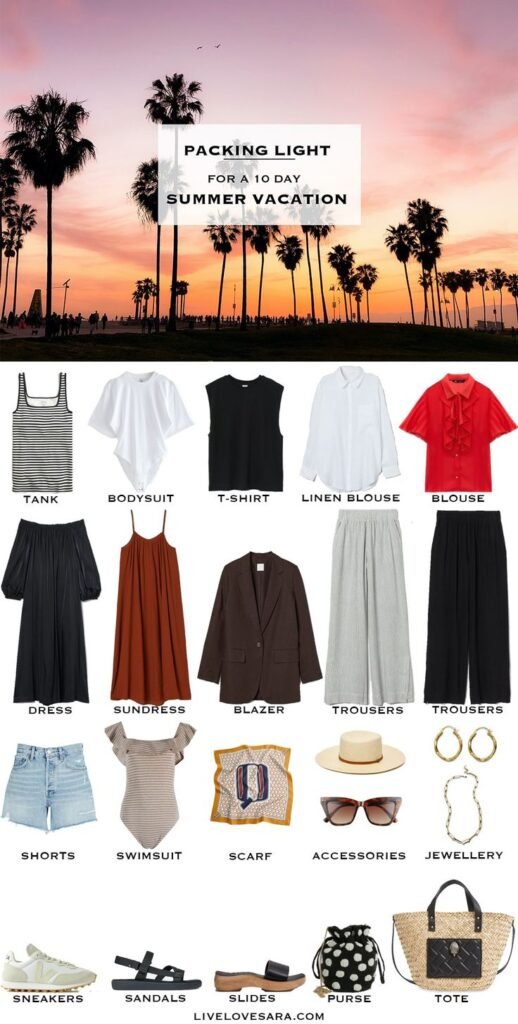 10 Day Travel Wardrobe Summer